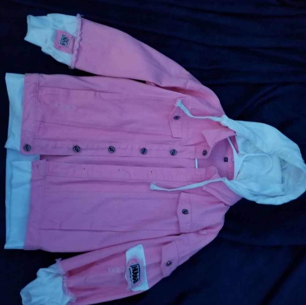 Zaful mens pink denim jacket